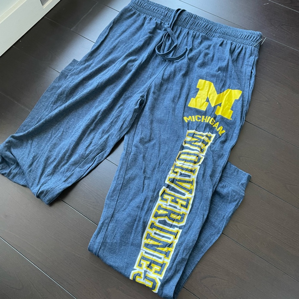 NEW University of Michigan Navy Blue & Yellow Lounge Pants NCAA Bottoms